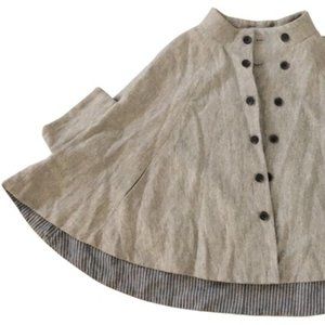 Light Gray Short with Pockets Poncho/Cape